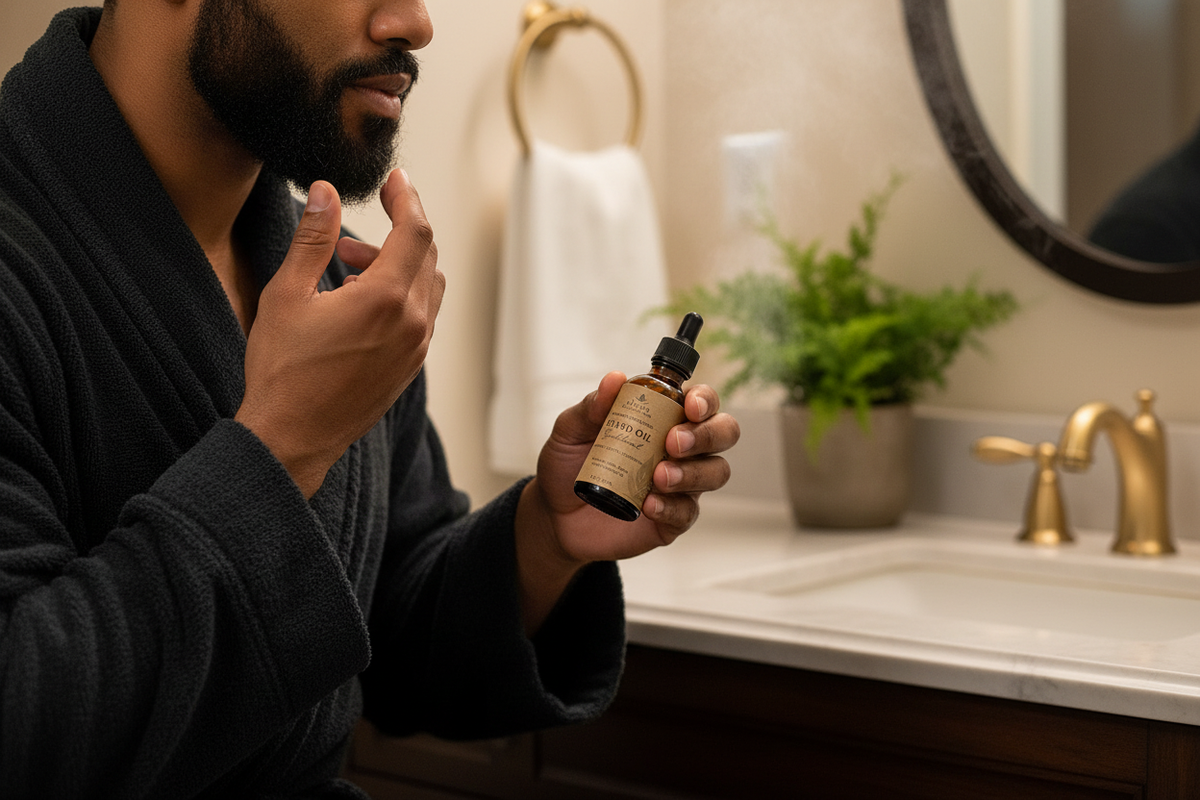 Beard Oil lifestyle - medium brown skin tones